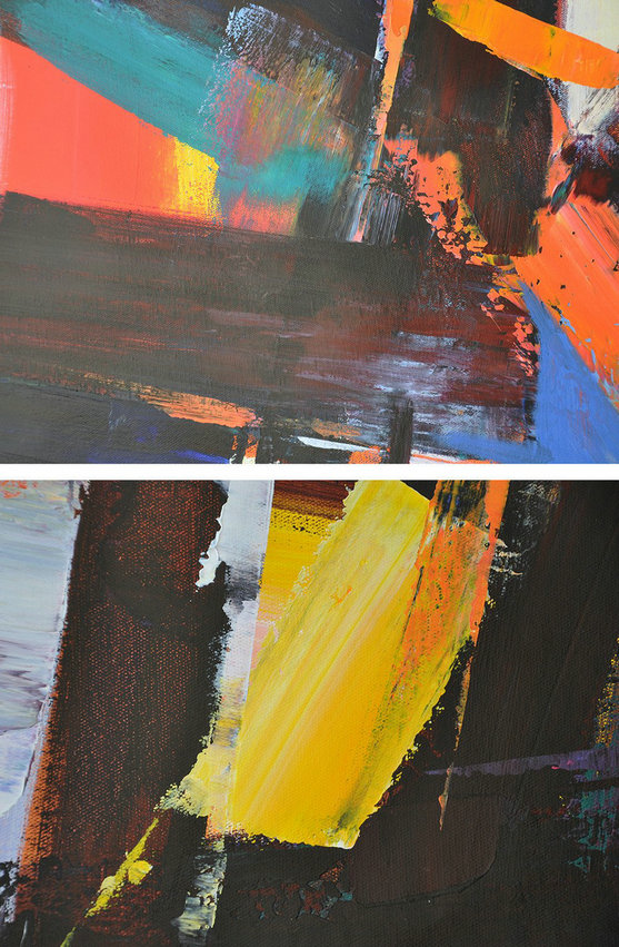 Large Abstract Painting On Canvas,Oversized Palette Knife Painting Contemporary Art On Canvas,Pretty Abstract Paintings,Black,Blue,Red,White,Yellow.etc